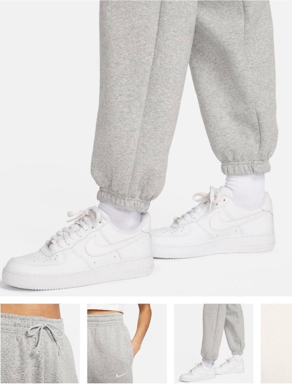 Nike Gray Girls' Fleece Joggers with Elastic Waist - Picture 4 of 4